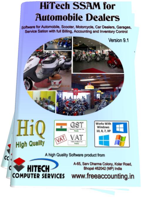 Automotive sales software , Software for Scooter Dealers, software for two wheeler service stations, automobile car, Customized Accounting Software and Website Development, Automobile Software, Accounting software and Business Management software for Traders, Industry, Hotels, Hospitals, Supermarkets, petrol pumps, Newspapers Magazine Publishers, Automobile Dealers, Commodity Brokers etc